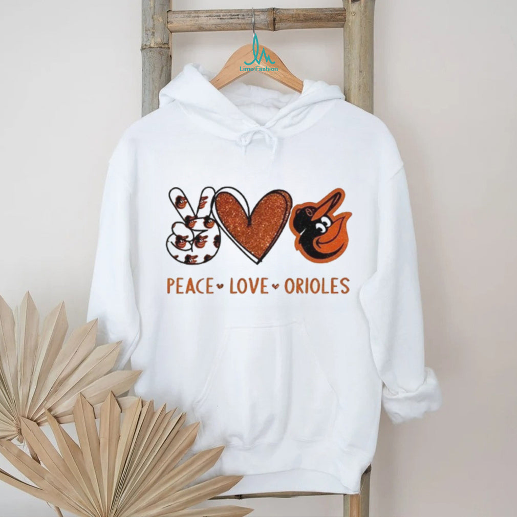 Baltimore Orioles Peace Love Orioles Baseball Fan T Shirt