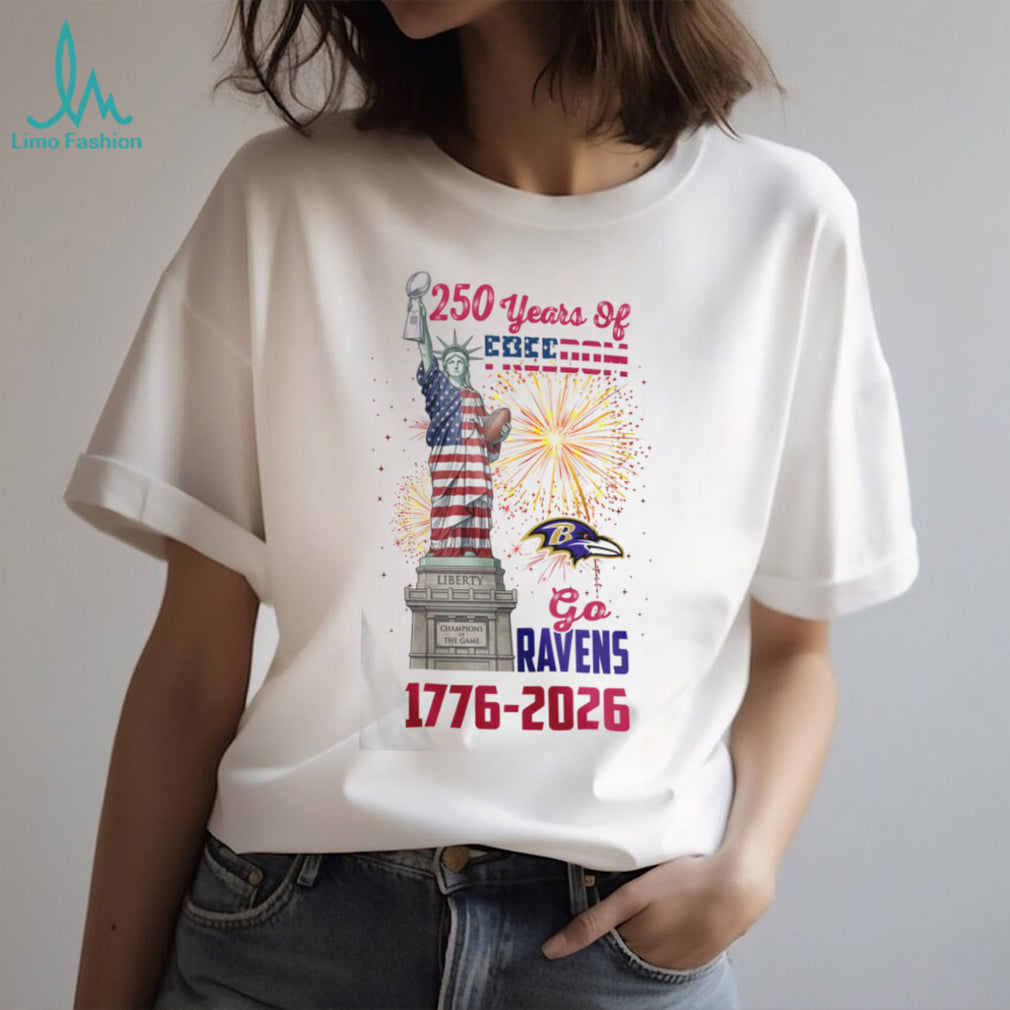 Baltimore Ravens 250 Years of Freedom American Flag Liberty T Shirt
