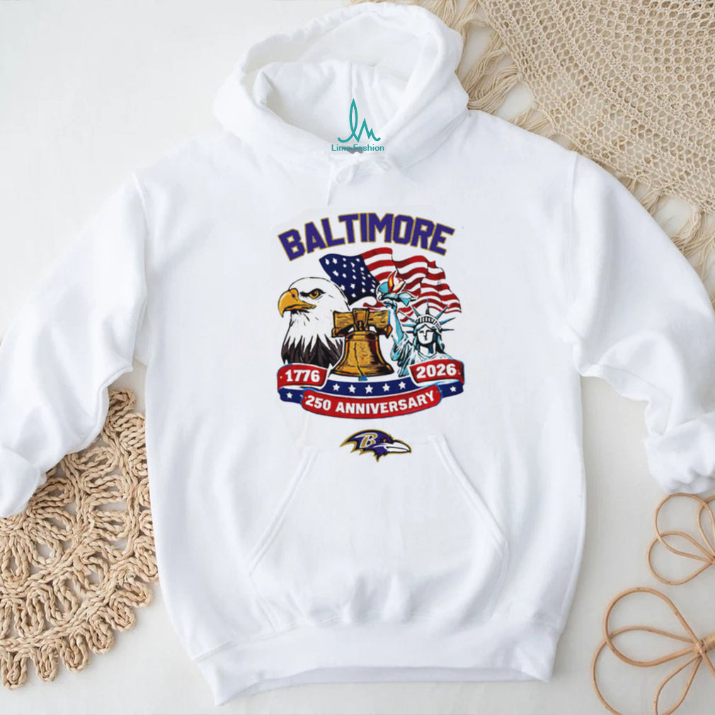 Baltimore Ravens 250th Anniversary American Independence 1776 2026 Custom Jersey T Shirt