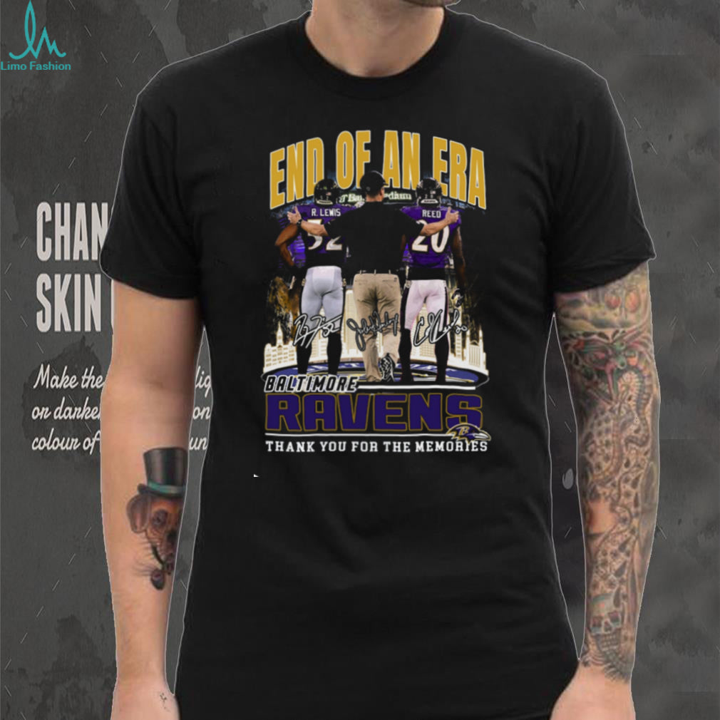 Baltimore Ravens “End Of An Era” Lewis & Reed Signature Tribute T Shirt