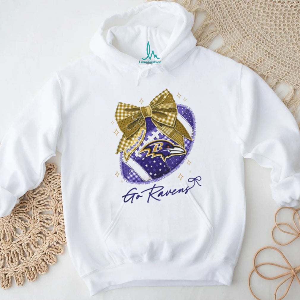 Baltimore Ravens Go Ravens Football Coquette Bow T Shirt