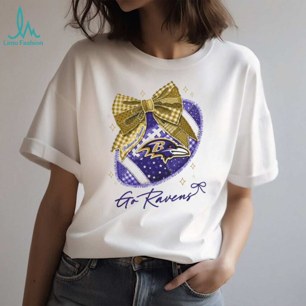 Baltimore Ravens Go Ravens Football Coquette Bow T Shirt