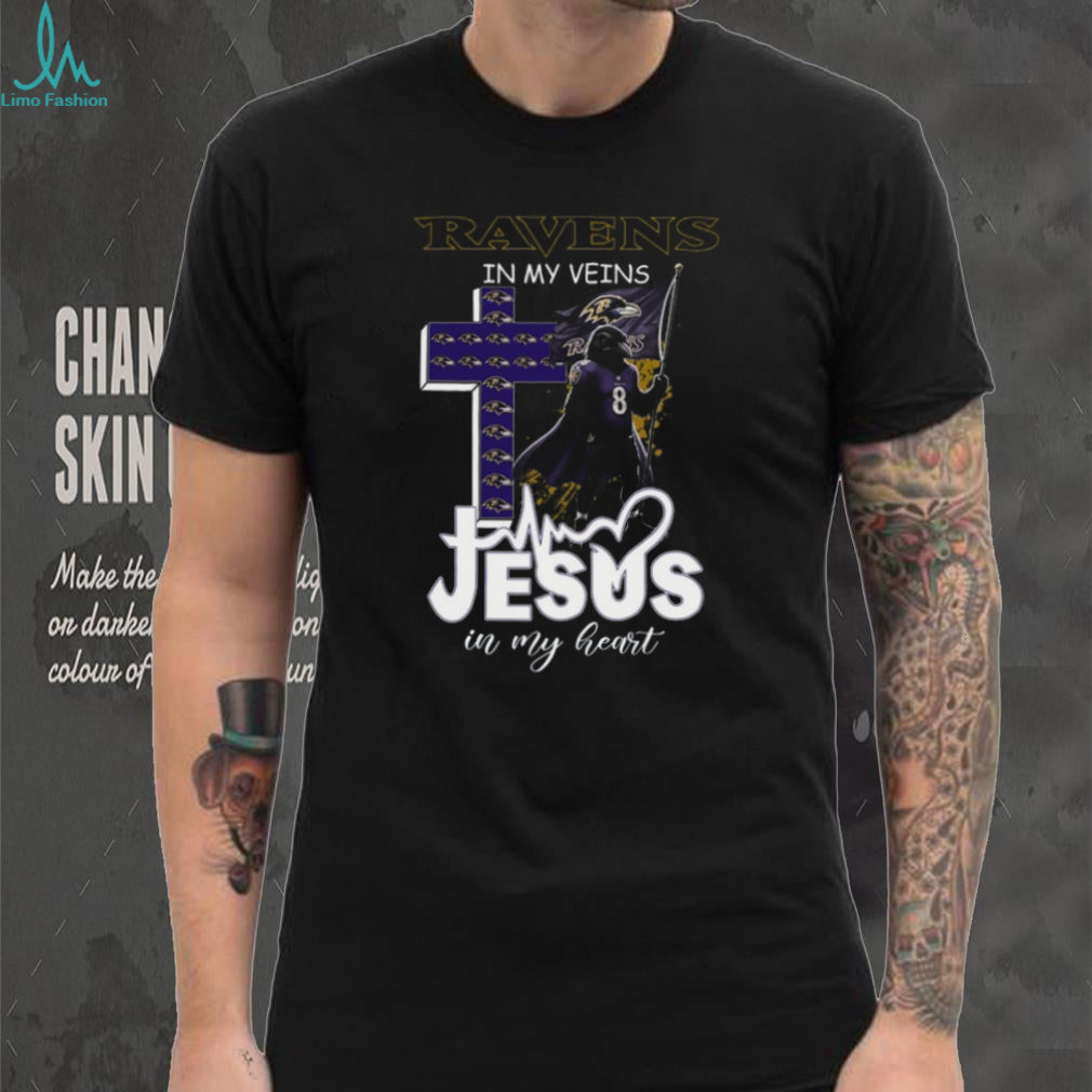 Baltimore Ravens In My Veins Jesus In My Heart Christian Fan Coffee T Shirt