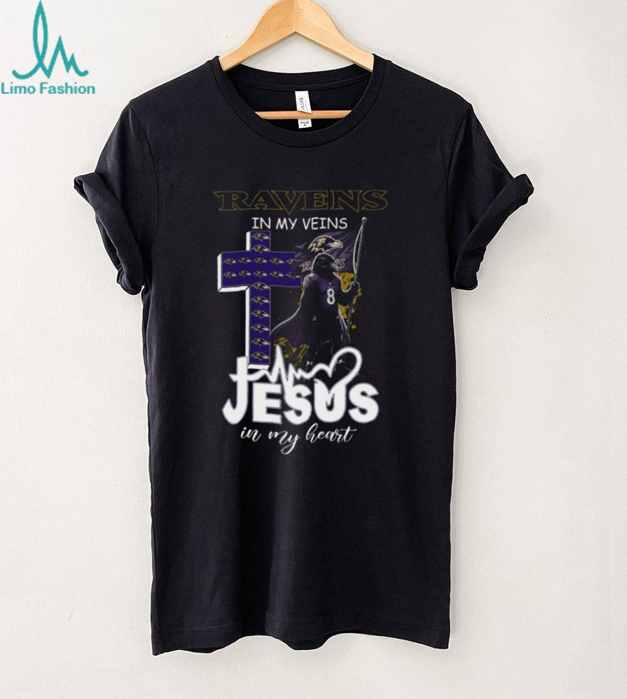 Baltimore Ravens In My Veins Jesus In My Heart Christian Fan Coffee T Shirt