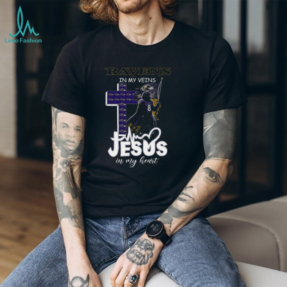 Baltimore Ravens In My Veins Jesus In My Heart Christian Fan Coffee T Shirt