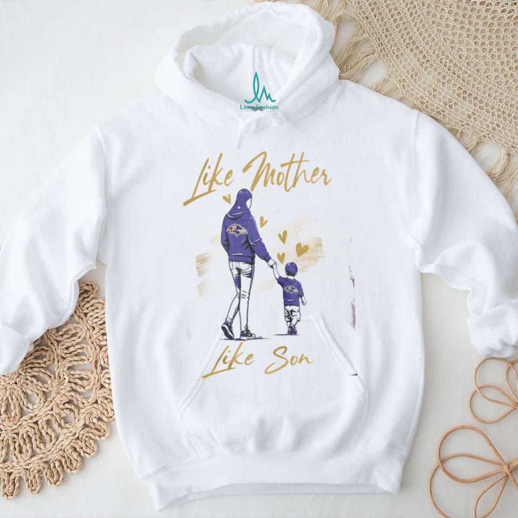 Baltimore Ravens Mom Life T Shirt Purple & Gold Like Mother Like Son T Shirt