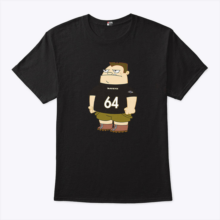Baltimore Ravens Tyler Linderbaum 64 Buford Van Stomm T Shirt