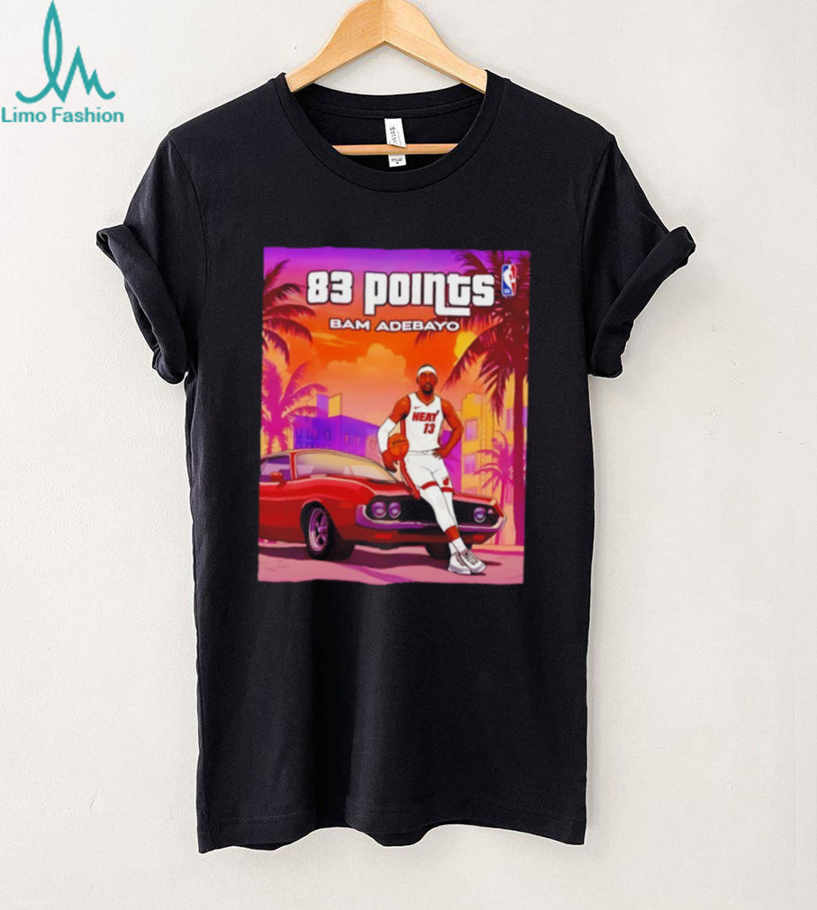 Bam Adebayo 83 Points Miami Vice Style Red Muscle Car T Shirt