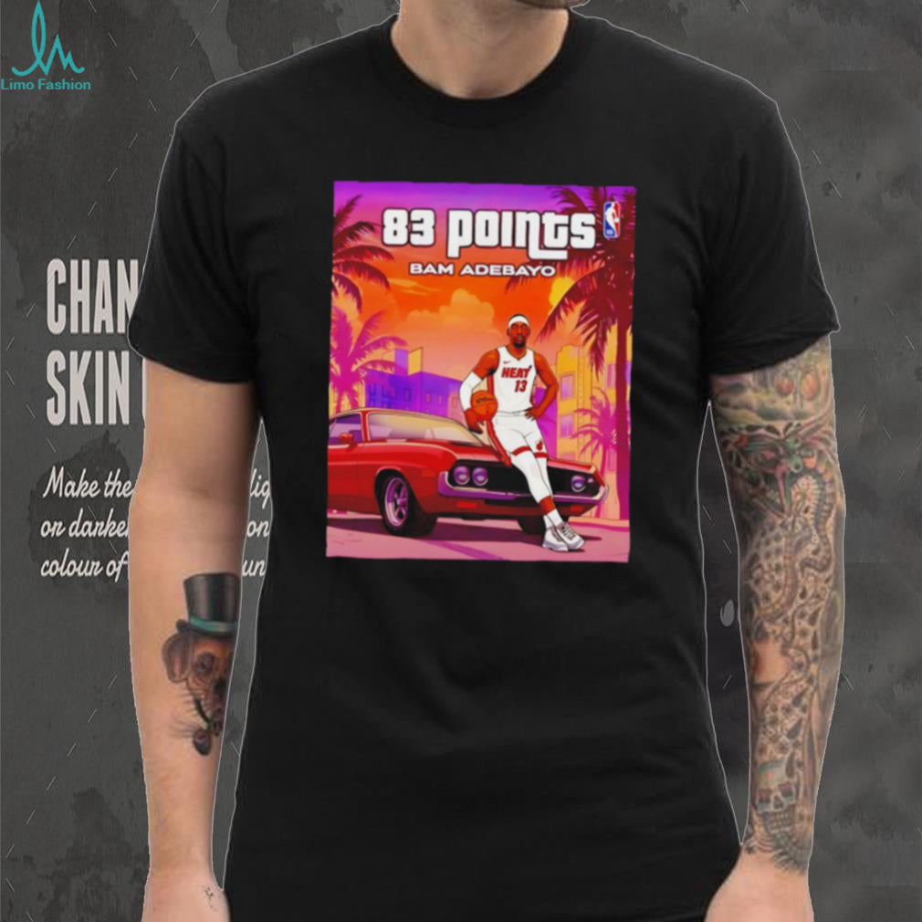 Bam Adebayo 83 Points Miami Vice Style Red Muscle Car T Shirt