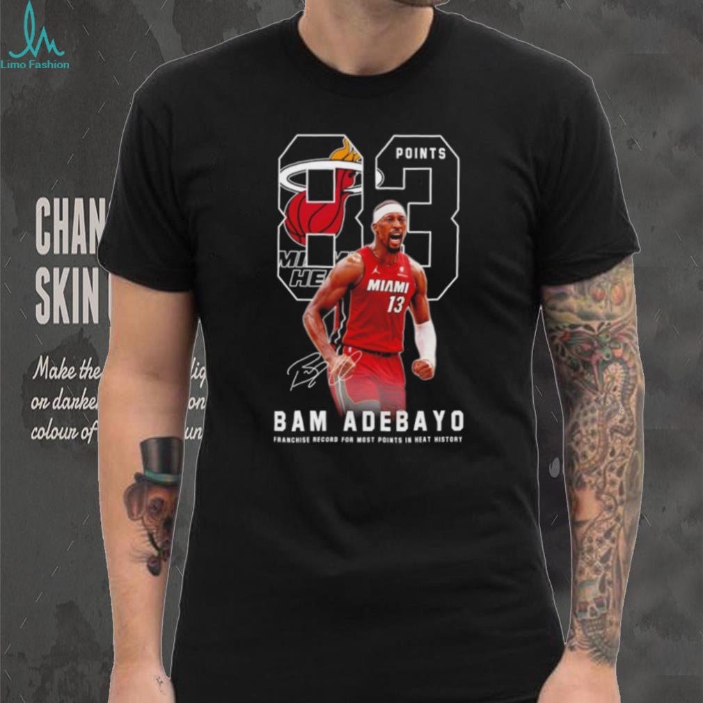 Bam Adebayo Miami Basketball Franchise Record Points History T Shirt