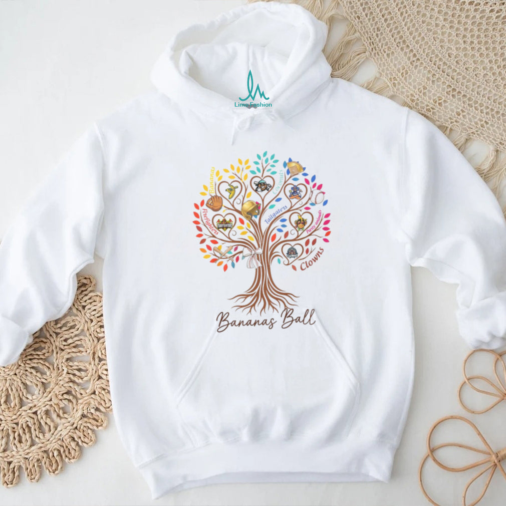Bananas Ball Team Logo Family Tree Heart Baseball T Shirt
