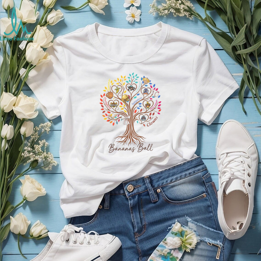 Bananas Ball Team Logo Family Tree Heart Baseball T Shirt