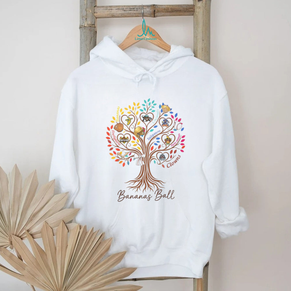 Bananas Ball Team Logo Family Tree Heart Baseball T Shirt