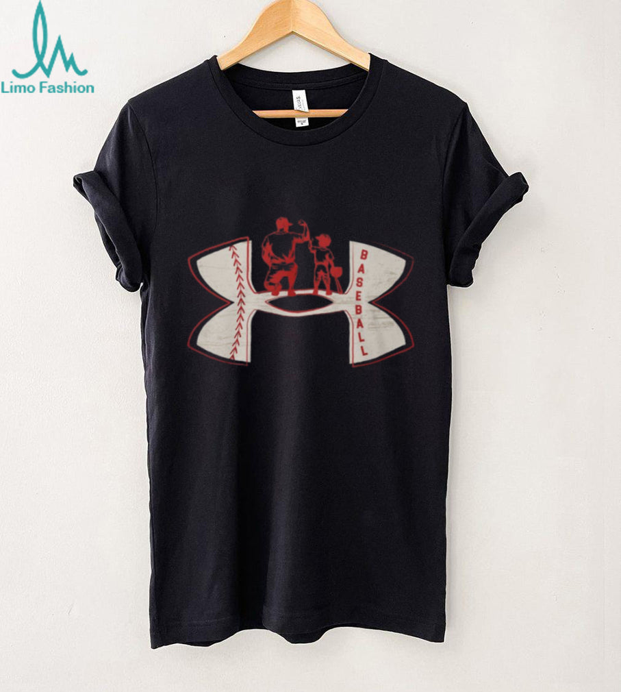 Baseball Dad and Son Silhouette Sports Training T Shirt