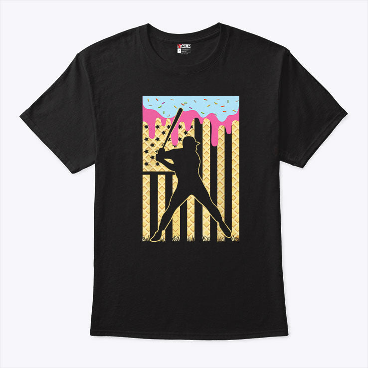 Baseball Ice Cream Drip T Shirt