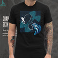 Bass Fishing Silhouette Waves Artistic Sport T Shirt