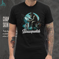 Bassquatch Funny Bigfoot Fishing in a Boat Bass Fisherman T Shirt