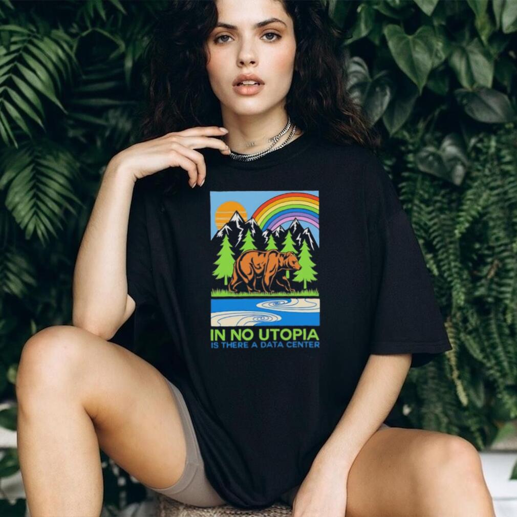 Bear walking through forest in no Utopia is there a data center illustration shirt