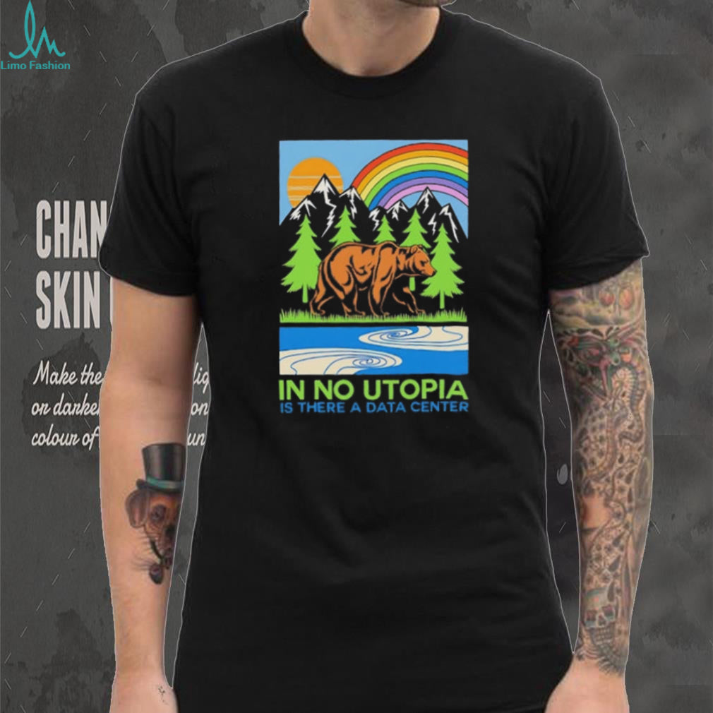 Bear walking through forest in no Utopia is there a data center illustration shirt