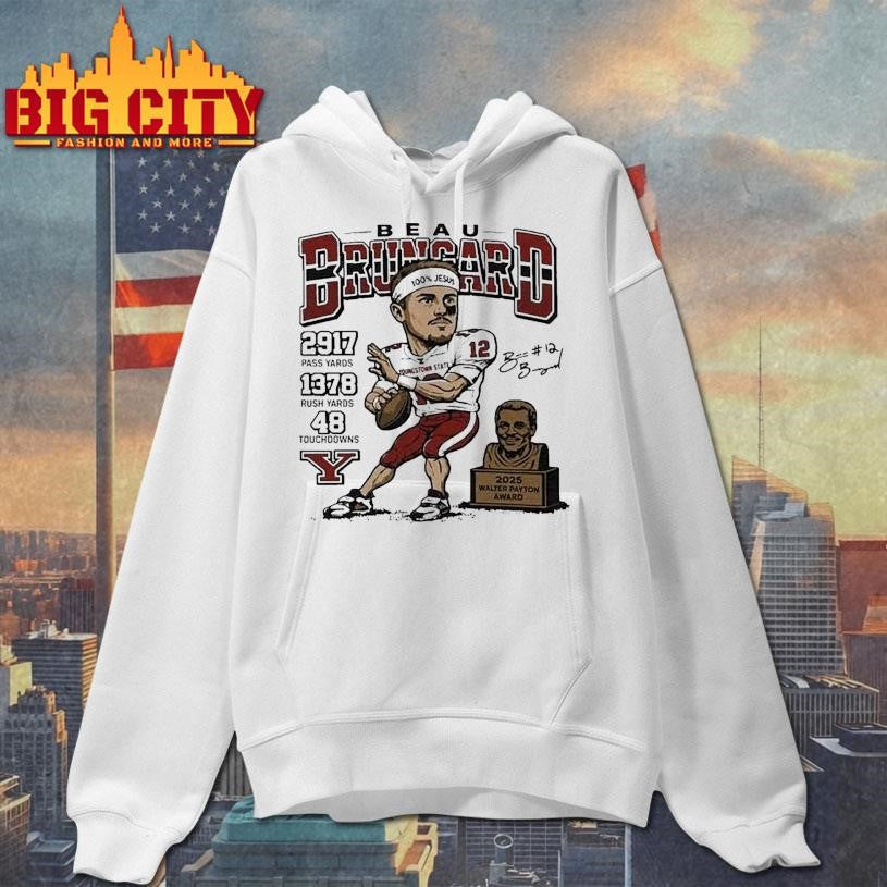 Beau Brungard 2025 Walter Payton Award Winner Youngstown State Penguins Trophy Shirt