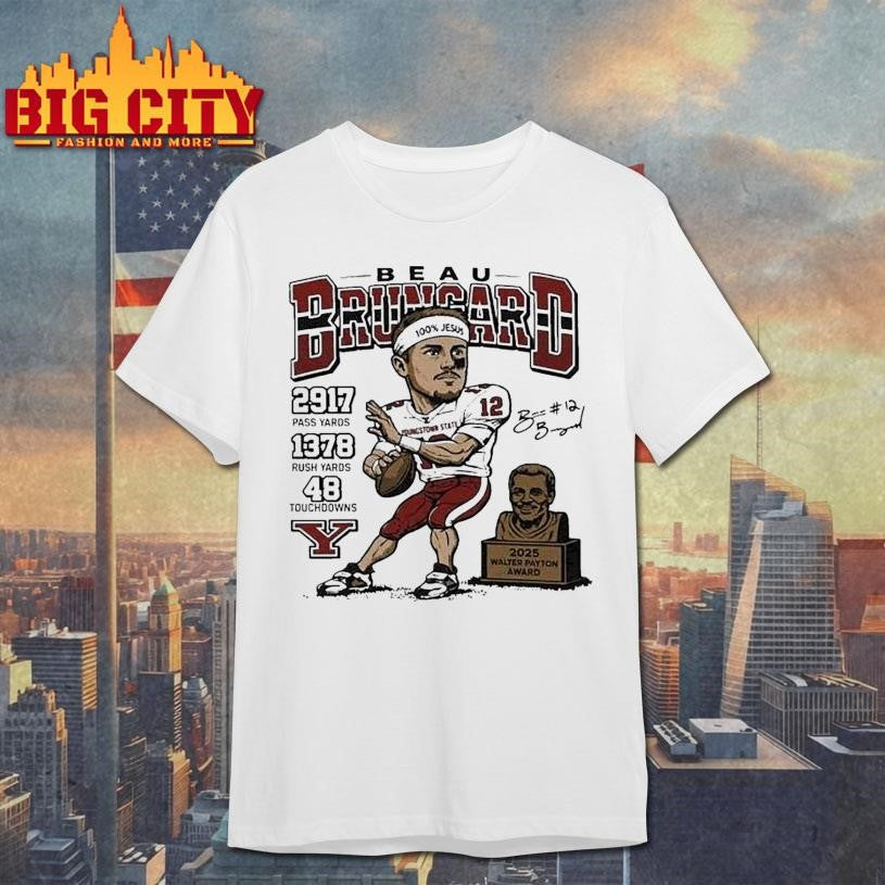 Beau Brungard 2025 Walter Payton Award Winner Youngstown State Penguins Trophy Shirt