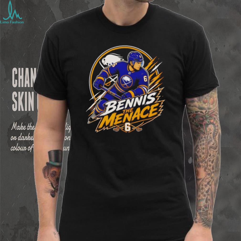 Bennis The Menace #6 Buffalo Sabres Hockey Fan Graphic T Shirt