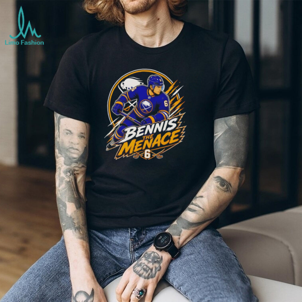 Bennis The Menace #6 Buffalo Sabres Hockey Fan Graphic T Shirt