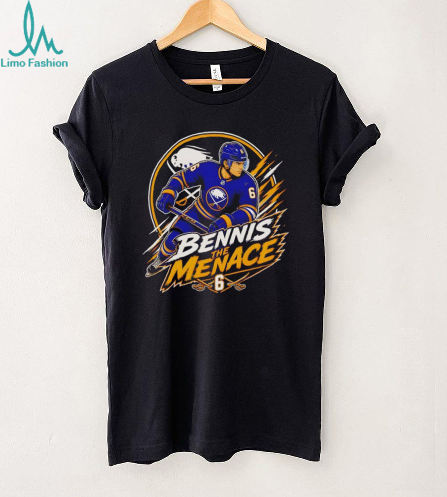 Bennis The Menace #6 Buffalo Sabres Hockey Fan Graphic T Shirt
