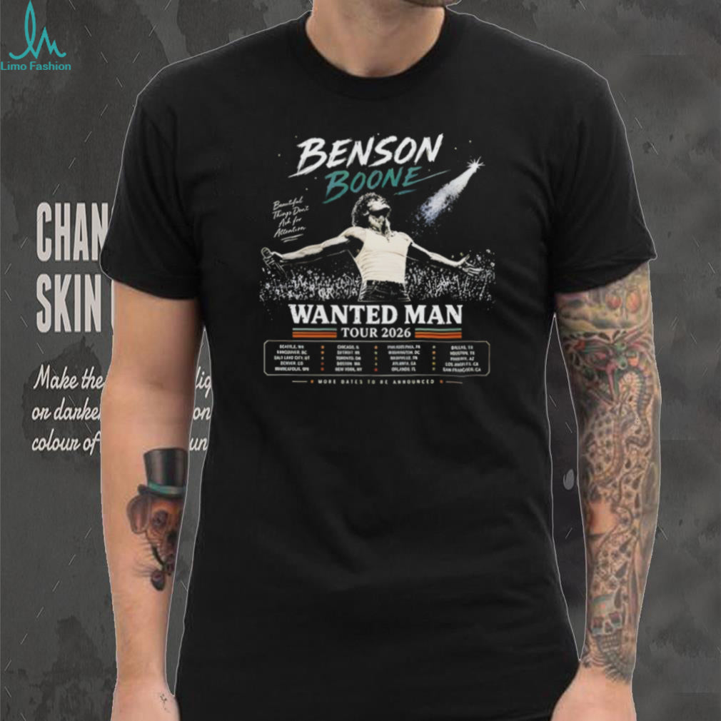 Benson Boone Wanted Man Tour 2026 Retro Concert Graphic T Shirt