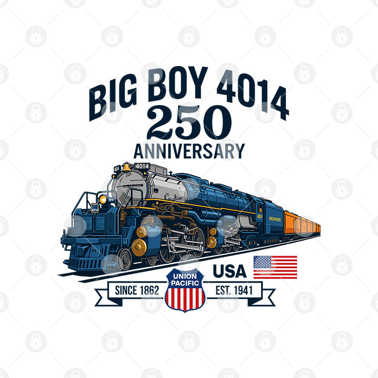 Big Boy 4014 Train 250th Anniversary Patriotic American Locomotive Shirt
