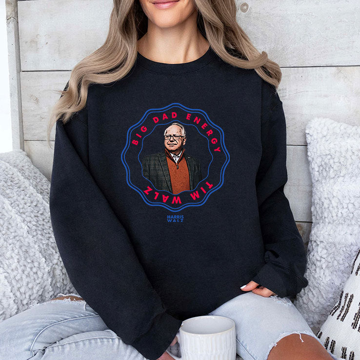 Big Dad Energy Tim Walz Harris Walz T Shirt