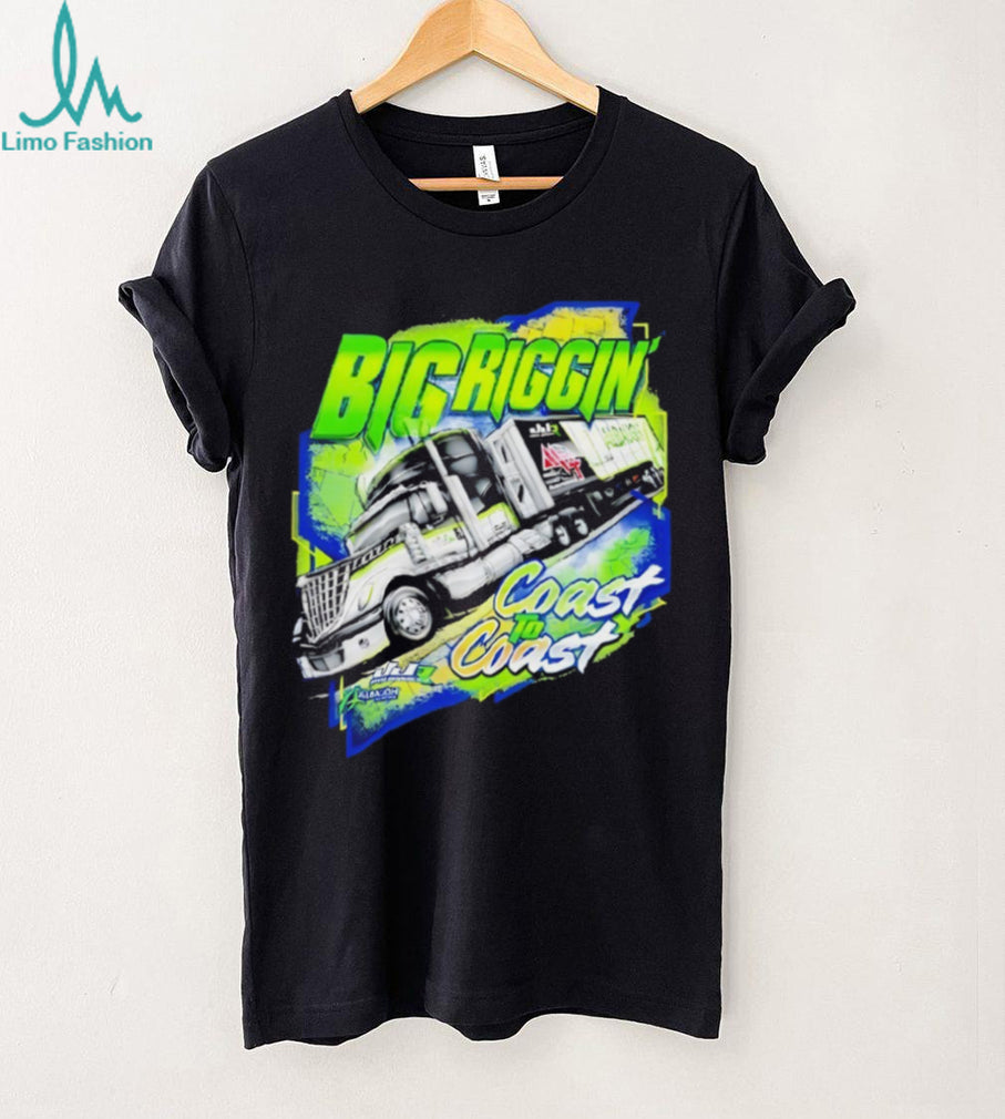 Big Riggin Coast To Coast Semi Truck Driver Graphic T Shirt