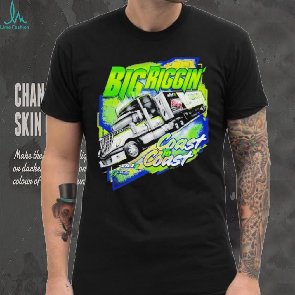 Big Riggin Coast To Coast Semi Truck Driver Graphic T Shirt