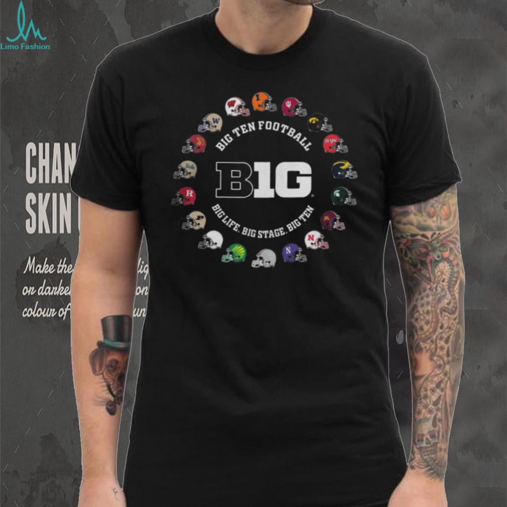 Big Ten Football Conference All Teams Helmet Circle T Shirt