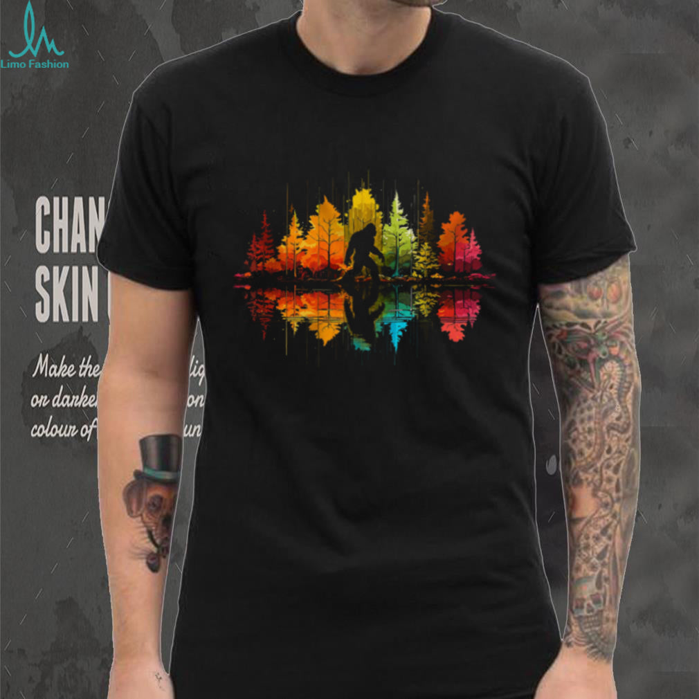 Bigfoot Forest Colorful Trees Nature Wildlife Camping Shirt