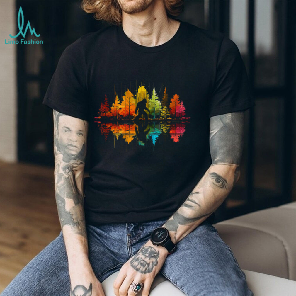 Bigfoot Forest Colorful Trees Nature Wildlife Camping Shirt