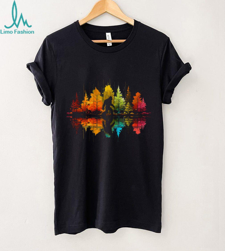 Bigfoot Forest Colorful Trees Nature Wildlife Camping Shirt