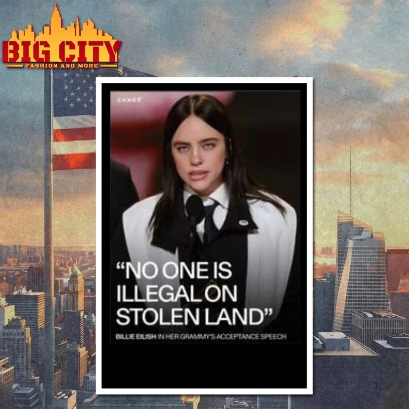 Billie Eilish no one is illegal on stolen land t-shirt