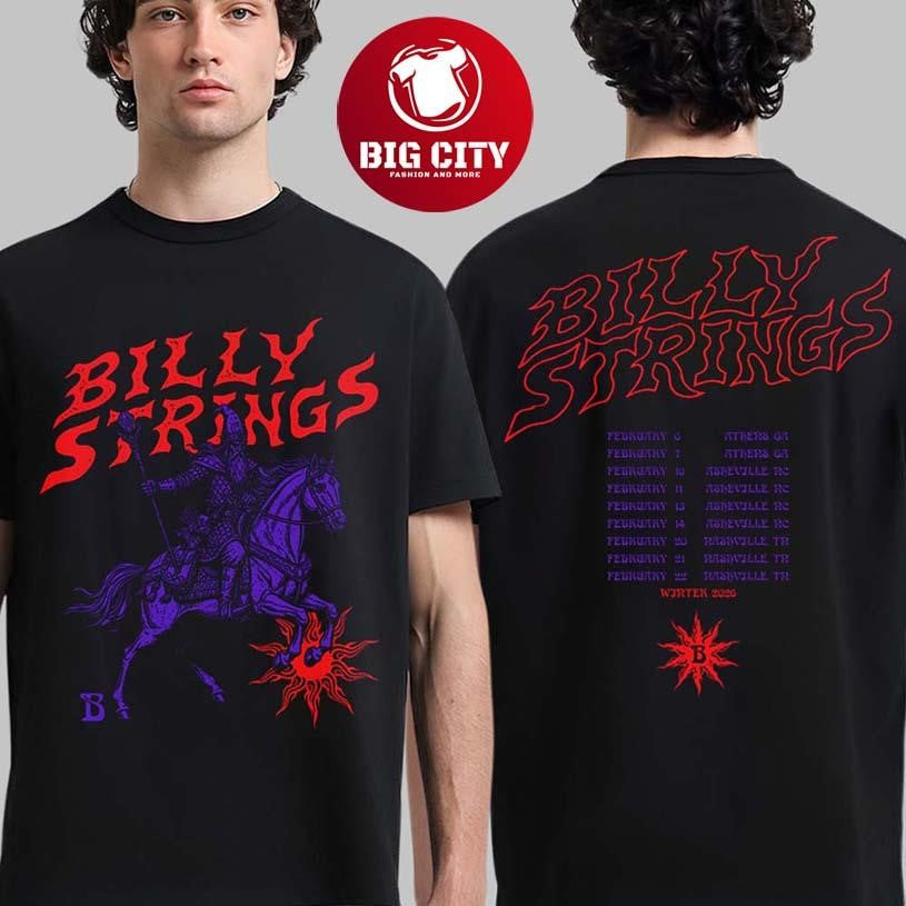 Billy Strings Winter 2026 Tour Merch Knight’s Tale Two Sided Shirt
