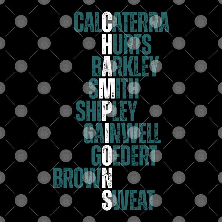 Bird Gang Calcaterra Hurts Barkley Smith Shipley Gainwell Goedert Brown Sweat Champions Shirt