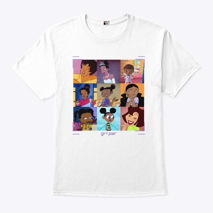 Black Girls Cartoon GRL PWR T Shirt
