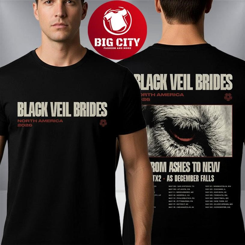 Black Veil Brides North America 2026 Tour Schedule Tour Dates Two Sided Shirt