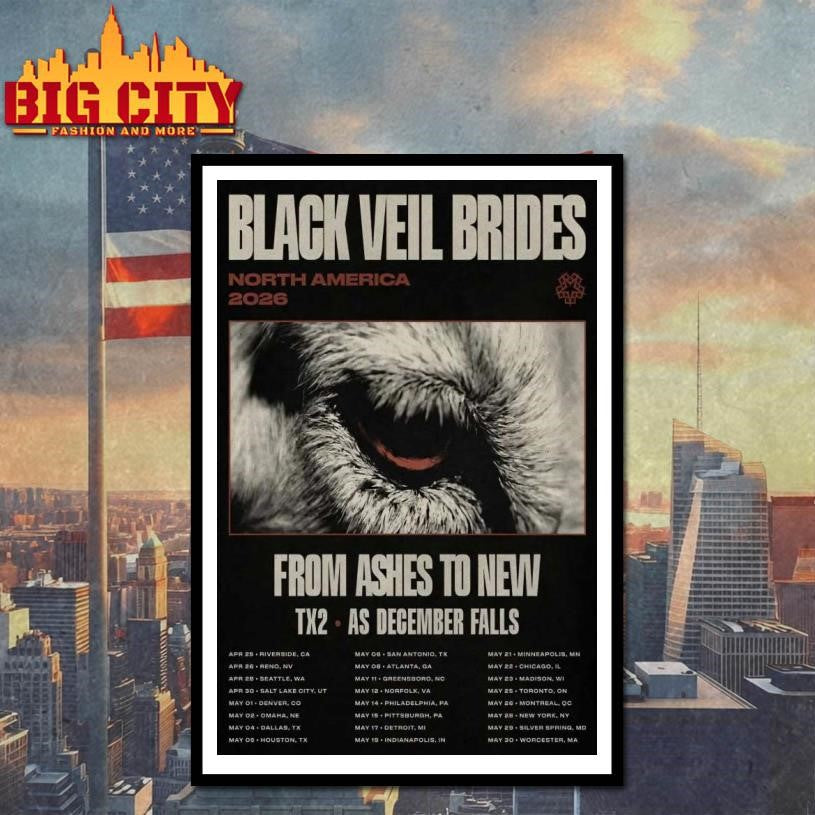 Black Veil Brides North American Tour 2026 Poster Shirt
