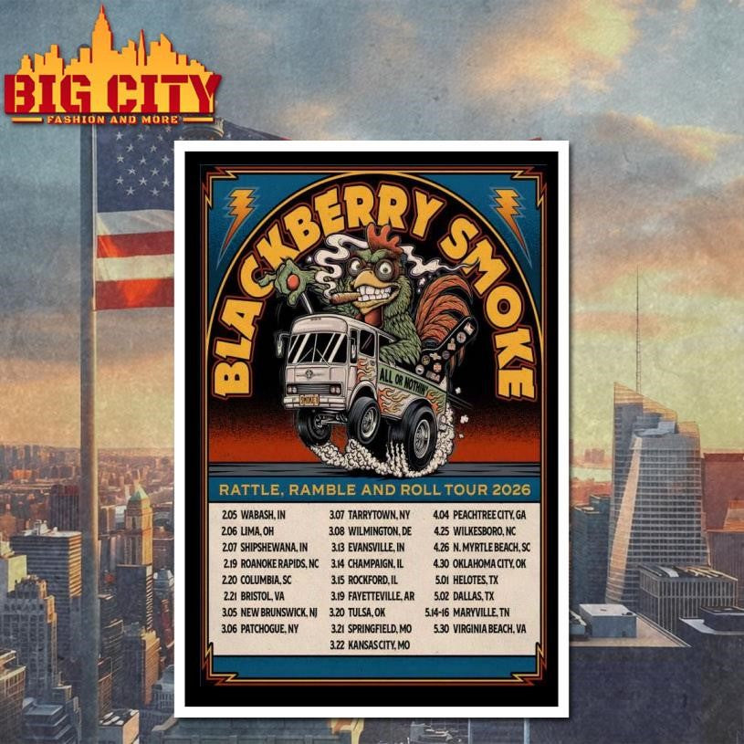 Blackberry Smoke Rattle, Ramble And Roll 2026 Tour Poster Shirt