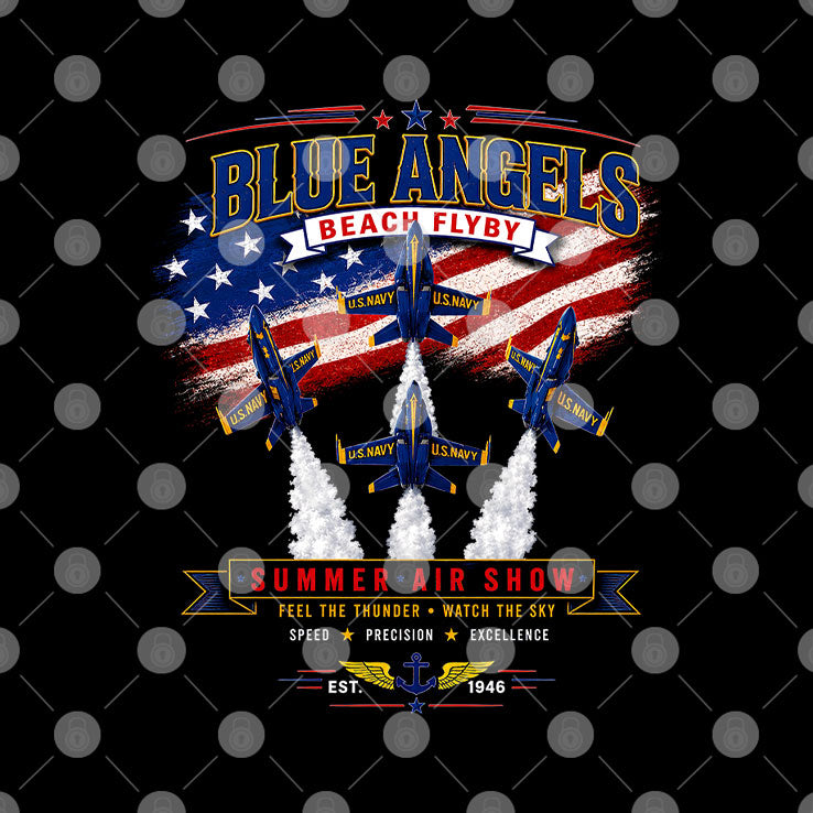 Blue Angels Beach Flyby Summer Air Show T Shirt