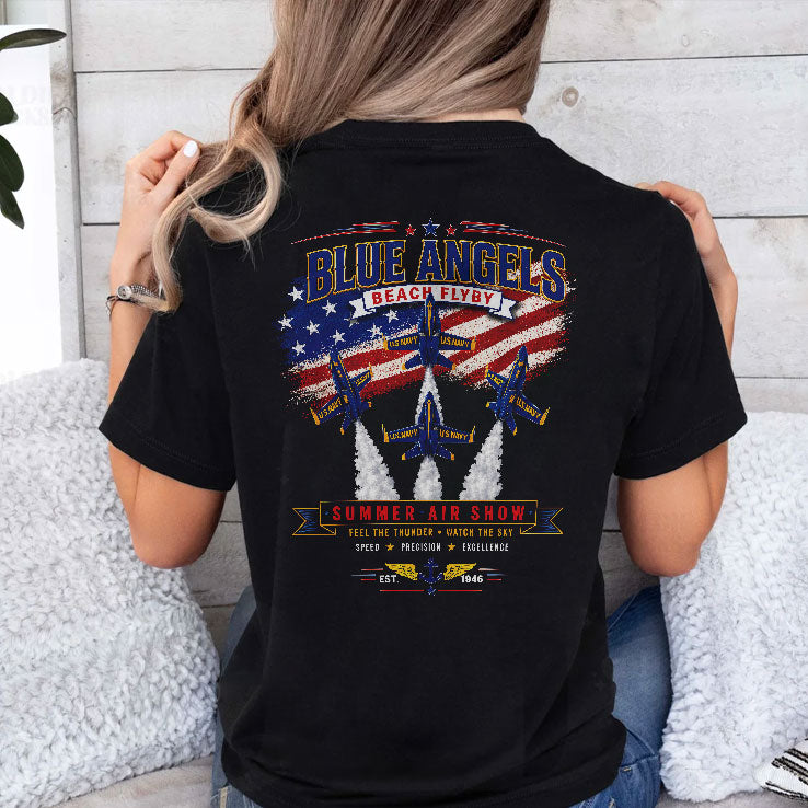Blue Angels Beach Flyby Summer Air Show T Shirt