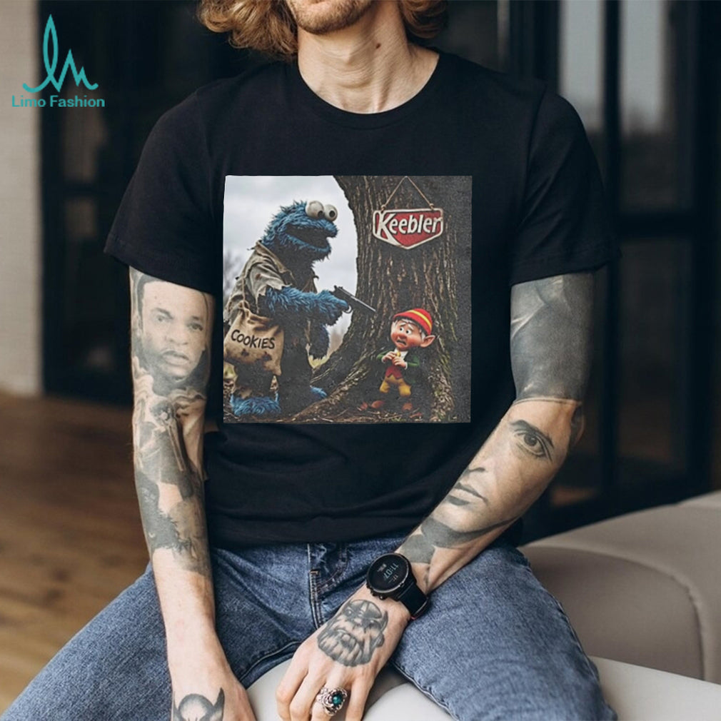 Blue Monster and Forest Elf Edgy muppet meme T shirt
