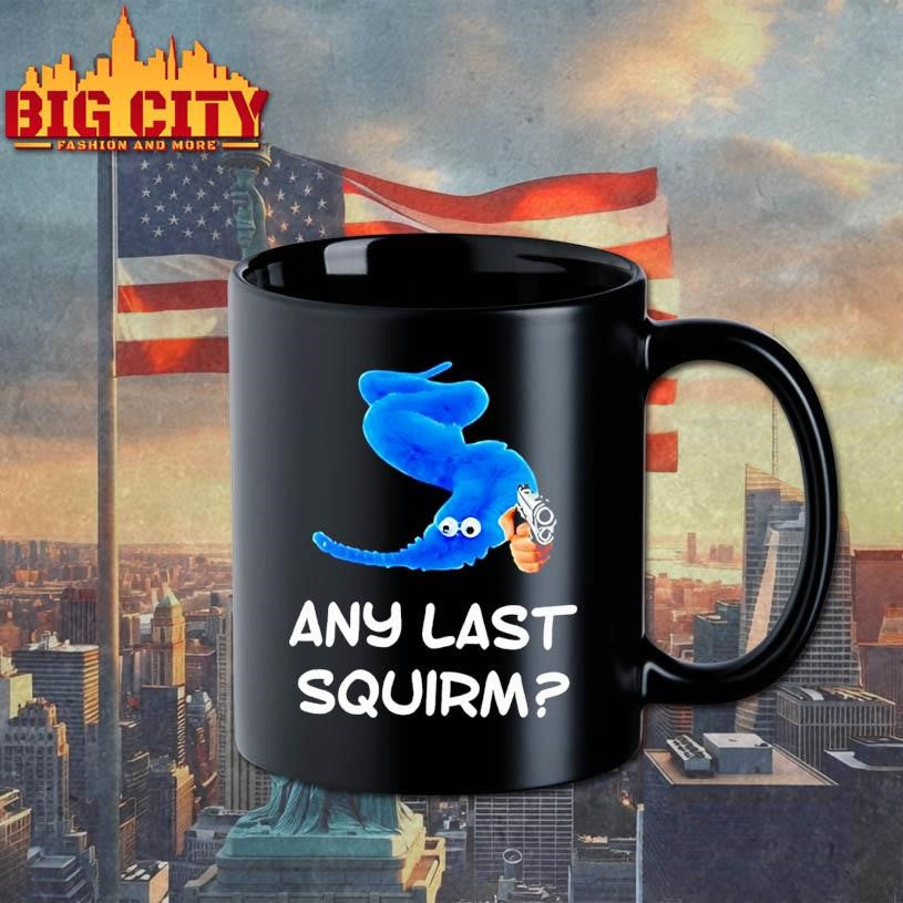 Blue Worm On A String Holding Gun Any Last Squirm Shirt