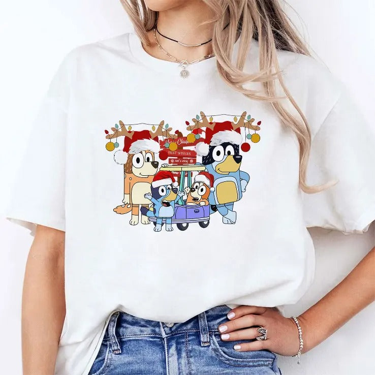 Bluey Family Christmas T Shirt