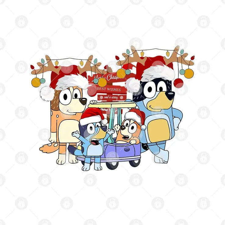 Bluey Family Christmas T Shirt